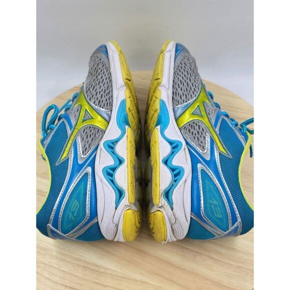 Mizuno WAVE INSPIRE 13 womens Running Shoes Blue Yellow Silver Gray size 9 - Picture 6 of 10